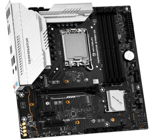 Материнская плата MAXSUN MS-Terminator B760M D5 WiFi, LGA1700, B760, 4*DDR5, 4*SATA3, 3*M.2, 2*USB 3.2, 6*USB 2.0, 1*PCIEx16, 1*PCIEx1, HDMI+DP, mATX
