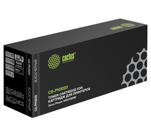 Картридж лазерный Cactus CS-PH3020 106R02773 черный (1500стр.) для Xerox Phaser 3020/3020BI (незначительное повреждение коробки)