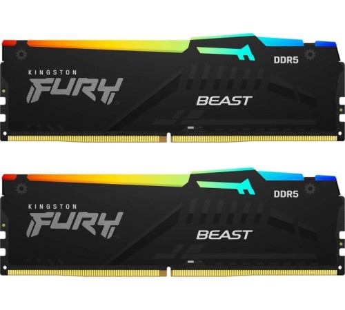 Память оперативная/ Kingston 64GB 6000MT/s DDR5 CL36 DIMM (Kit of 2) FURY Beast RGB EXPO Память оперативная/ Kingston 64GB 6000MT/s DDR5 CL36 DIMM (Kit of 2) FURY Beast RGB EXPO