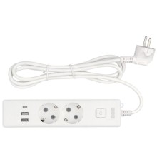 Сетевой фильтр Power Cube сетевой фильтр c USB, 1,9 метра, USB-порты:Type-A: 2 шт,Type-C: 1 шт.зарядка 3.5А/20вт, 2 розетки с заземлением, 16А/3,5кВт, cечение провода: 3х1,0мм2, белый, 2 года гарантии, Россия
