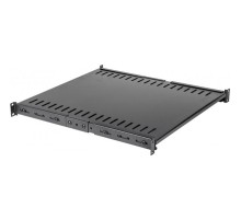 Полка Полка с креплением на 4 точки для двухрамных стоек с регулируемой глубиной, нагрузка - 45 кг, черная