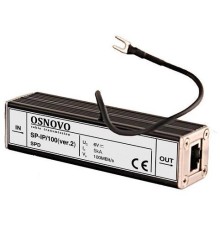 Грозозащита/ OSNOVO Устройство грозозащиты для ЛВС (скорость до 100 Мб/с), 1 вход (RJ45-мама), 1 выход (RJ45-мама)