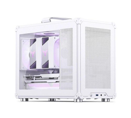 Корпус без блока питания/ Case JONSBO C6 MAX Handle, Mini-Tower, TG, no fan, 1xUSB-A 3.0 + 1xUSB-C 3.1, mATX, mITX White