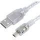 Greenconnect Кабель 1.0m USB 2.0, AM/mini 5P, прозрачный, 28/28 AWG, экран, армированный, морозостойкий, GCR-UM1M5P-BB2S-1.0m