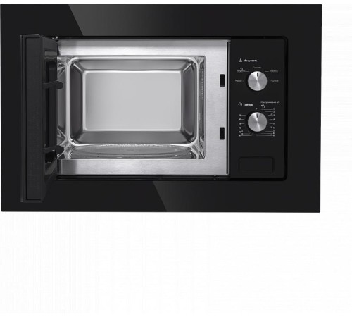 Встраиваемая микроволновая печь MAUNFELD MBMO.20.1PGB/ 60 см, 595x343,5x388 мм, механическое управление, 20 л, 1250 Вт, черный цвет