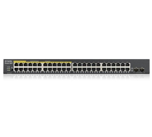 Коммутатор Smart L2 коммутатор PoE+ Zyxel GS1900-48HPv2, rack 19", 48xGE (24xPoE+), 2xSFP, бюджет PoE 170 Вт (следы намокания)