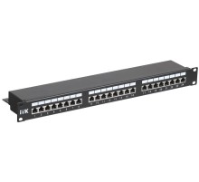 1U патч-панель кат.5Е STP ITK 1U патч-панель кат.5Е STP, 24 порта (Dual), с кабельным органайзером