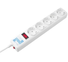 Сетевой фильтр Ф-удлинитель, PC 0,5м 5р, бел. 10А, SPG-B-0,5M-WHITE