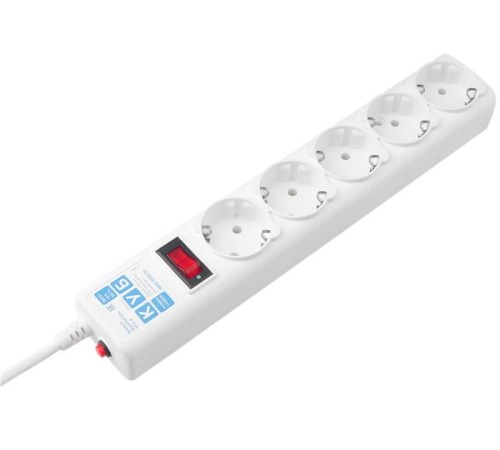 Сетевой фильтр Ф-удлинитель, PC 0,5м 5р, бел. 10А, SPG-B-0,5M-WHITE