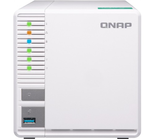 Сетевое хранилище без дисков/ SMB QNAP TS-364-8G NAS 3 HDD, 4-core Intel Celeron N5105/N5095 2.0 up to 2.9 GHz, 8 GB RAM (1x8 GB) up to 16 GB (2x8GB), 2.5 Gigabit Ethernet, 2xUSB 3.2 Gen 2 (10Gbps), 1xUSB 3.2 Gen 1, 2xM.2 PCIe Gen 3 x2 slots