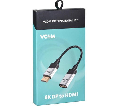 Адаптер/ Адаптер DisplayPort(M) ---> HDMI(F) 0.15m 8K@60Hz VCOM <CG6218M-0.15> Адаптер/ Адаптер DisplayPort(M) ---> HDMI(F) 0.15m 8K@60Hz VCOM <CG6218M-0.15>
