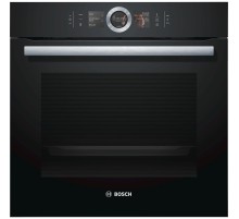 Встраиваемая электрическая духовка BOSCH Home Connect!! Serie 8, духовой шкаф-пароварка,черный, 12 режимов + комбинированные режимы, функция приготовление на пару 100%, 4-слойное остекление, 3 цветных текстовых TFT-дисплея 2,5" с сенсорным управление