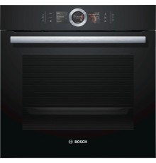 Встраиваемая электрическая духовка BOSCH Home Connect!! Serie 8, духовой шкаф-пароварка,черный, 12 режимов + комбинированные режимы, функция приготовление на пару 100%, 4-слойное остекление, 3 цветных текстовых TFT-дисплея 2,5" с сенсорным управление