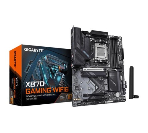 Материнская плата GIGABYTE X870 GAMING WIFI6, AM5, X870, 4*DDR5,  4*SATA, 3*M.2, 4*USB 3.2, 4*USB 2.0, 2*Type-C, 3*PCIx16, HDMI, ATX
