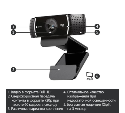 Веб-камера/ Logitech C922 Pro Stream Webcam Веб-камера/ Logitech C922 Pro Stream Webcam