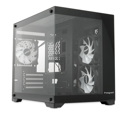 Корпус без блока питания/ Case HSPD F330, Panoramic Mini-tower, Black, TG, 0.5 SPCC, 3x120mm ARGB (FN027) mATX, mITX 160/400/200mm 1x2.5", 2x3.5", 4xPCI 1xUSB-C 3.0, 2xUSB-A1.0 428x280x375mm Корпус без блока питания/ Case HSPD F330, Panoramic Mini-tower, Black, TG, 0.5 SPCC, 3x120mm ARGB (FN027) mATX, mITX 160/400/200mm 1x2.5", 2x3.5", 4xPCI 1xUSB-C 3.0, 2xUSB-A1.0 428x280x375mm
