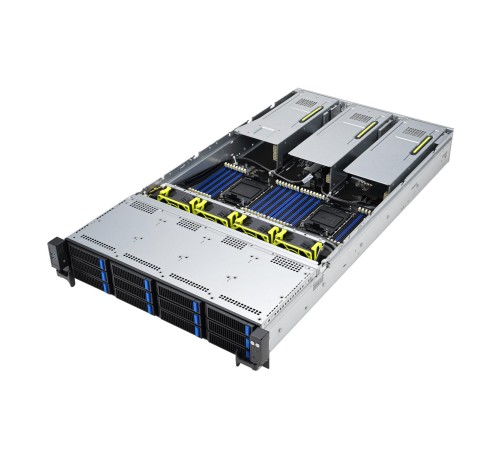 Серверная платформа/ ASUS RS720-E11-RS12U, 2U, 2 x LGA4677,  32 DIMM DDR5, 12=8 x NVMe/SAS*/SATA + 4 NVMe/SATA hs, 2 x M.2 slot, 2 x 10Gbe (X710) RJ45 port,Up to 8 slots PCIe 5.0, 1 x OCP 3.0, 1+1 1600W