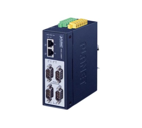 медиаконвертер/ PLANET IMG-2400T IP40 Industrial 4-Port RS232/RS422/RS485 Modbus Gateway (2 x 10/100BASE-TX, -40~75 degrees C, 15KV isolation, dual 12~48V DC, 2xDI + 2xDO, Modbus RTU/ASCII, Master/Slave ) медиаконвертер/ PLANET IMG-2400T IP40 Industrial 4-Port RS232/RS422/RS485 Modbus Gateway (2 x 10/100BASE-TX, -40~75 degrees C, 15KV isolation, dual 12~48V DC, 2xDI + 2xDO, Modbus RTU/ASCII, Master/Slave )