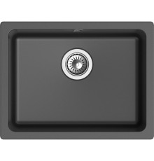 Кухонная мойка RIVELATO RIVELATO Мойка BERKANA 50 1-чаш 560*430, монтаж: универсальный, материал: кварц, цвет: антрацит