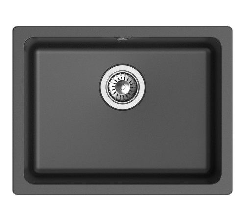 Кухонная мойка RIVELATO RIVELATO Мойка BERKANA 50 1-чаш 560*430, монтаж: универсальный, материал: кварц, цвет: антрацит Кухонная мойка RIVELATO RIVELATO Мойка BERKANA 50 1-чаш 560*430, монтаж: универсальный, материал: кварц, цвет: антрацит