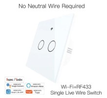 Выключатель сенсорный (двухклавишный) Moes Wi-Fi Smart Switch белый модели WS-EU-RF