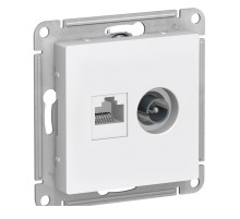 ATLASDESIGN РОЗЕТКА двойная ТВ + компьютерная RJ45, кат. 5Е, БЕЛЫЙ
