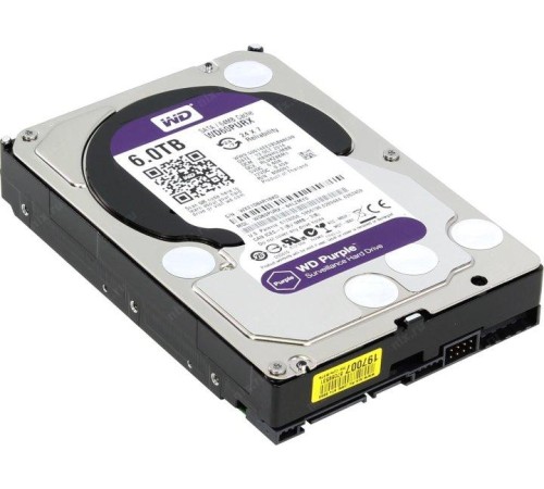 Жесткий диск/ HDD WD SATA3 6Tb Purple Video 64Mb 1 year warranty