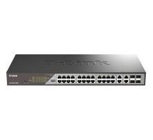 Сетевой коммутатор/ Smart L2 Surveillance Switch 24х1000Base-T PoE, 4xCombo 1000Base-T/SFP, PoE Budget 370W, Long-range PoE up to 250m