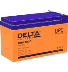 Батарея DELTA серия DTM, DTM 1209, напряжение 12В, емкость 9Ач (разряд 20 часов),  макс. ток разряда (5 сек.) 105А, макс. ток заряда 2.55А, свинцово-кислотная типа AGM, клеммы F2, ДxШxВ 151х65х94мм., вес 2.65кг., срок службы 6 лет./ Battery DELTA series D