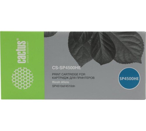 -/ Картридж лазерный Cactus CS-SP4500HE 407318 черный (12000стр.) для Ricoh Aficio SP 4510DN/SP 4510SF
