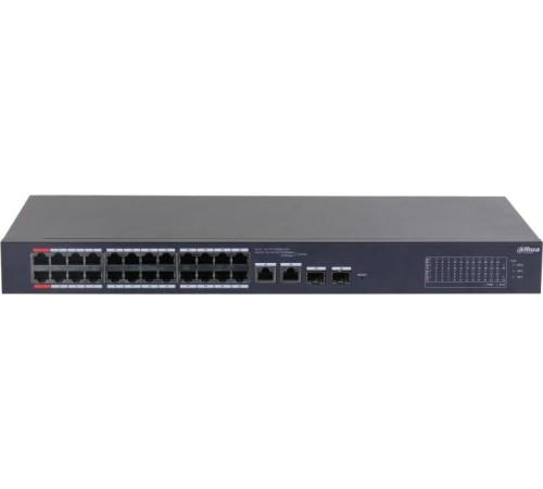 24-портовый PoE коммутатор с функцией облачного управления, Порты: 24 RJ45 10/100Мбит/с (PoE/PoE+/Hi-PoE) 2 комбинированных SFP/RJ45 10/100/1000Мбит/с (uplink); мощность PoE: порты 12 до 90Вт порты 324 до 30Вт суммарно до 240Вт; PoE watchdog передача до 2