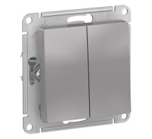 ATLASDESIGN 2-клавишный ВЫКЛЮЧАТЕЛЬ, сх.5, 10АХ, механизм, АЛЮМИНИЙ