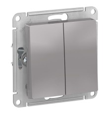 ATLASDESIGN 2-клавишный ВЫКЛЮЧАТЕЛЬ, сх.5, 10АХ, механизм, АЛЮМИНИЙ