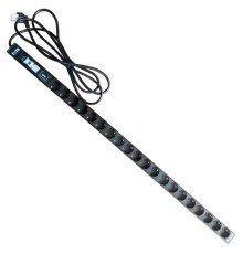 Блок розеток Блок розеток вертикальный, 1-фазный с автоматом, 16A / 250V, 20xSchuko, шнур 3.0 м, вилка Schuko