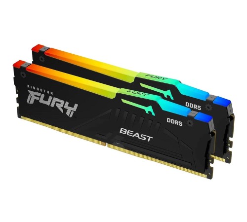Память оперативная/ Kingston 64GB 6000MT/s DDR5 CL30 DIMM (Kit of 2) FURY Beast RGB XMP Память оперативная/ Kingston 64GB 6000MT/s DDR5 CL30 DIMM (Kit of 2) FURY Beast RGB XMP