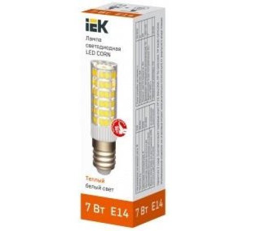 Лампа LED CORN капсула 7Вт 230В 3000К керамика E14 IEK