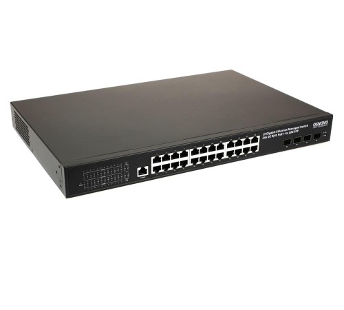 Коммутатор/ OSNOVO Промышленный управляемый L3 PoE коммутатор на 24xGE RJ-45 c PoE + 4х10G SFP+ порта