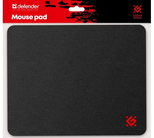 Defender Игровой коврик Black 250x200x3 мм, ткань+резина
