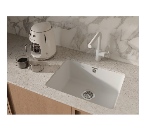 Кухонная мойка RIVELATO RIVELATO Мойка BERKANA 50 1-чаш 560*430, монтаж: универсальный, материал: кварц, цвет: иней Кухонная мойка RIVELATO RIVELATO Мойка BERKANA 50 1-чаш 560*430, монтаж: универсальный, материал: кварц, цвет: иней