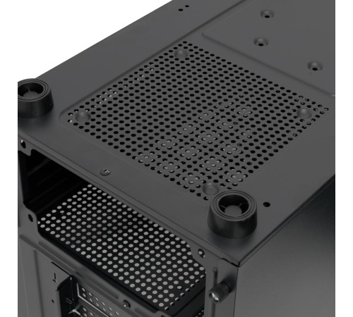 Корпус без блока питания/ Case HSPD M332, Mesh Mini-tower, Black, TG, 0.4 SPCC, no fans, mATX, mITX, 160/285/170mm, 1x2.5", 1x3.5", 4xPCI, 1xUSB-A 3.0, 1xUSB-A 1.0, 387x197x325mm