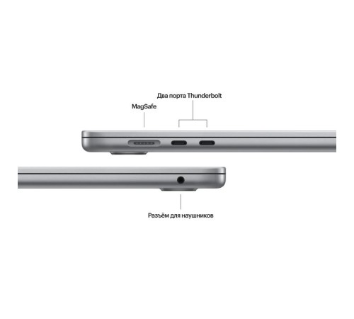 Ноутбук Apple/ 15-inch MacBook Air: Apple M3 with 8-core CPU, 10-core GPU/8GB/256GB SSD - Space Gray/RU Ноутбук Apple/ 15-inch MacBook Air: Apple M3 with 8-core CPU, 10-core GPU/8GB/256GB SSD - Space Gray/RU