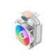 Кулер для процессора/ CPU Cooler PCCooler R400 ARGB WH (180W, 4-pin PWM, 133mm, Al/Cu, 4x6mm, ARGB, 1x92mm, 40.94CFM, 30dBA, 2200RPM, S: 1851/1700/1200/115X, AM5/AM4, white)