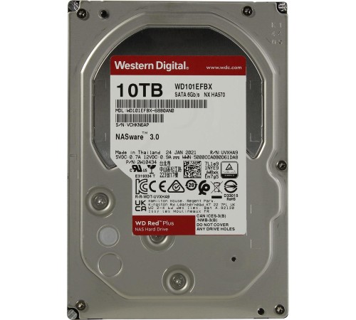 Жесткий диск/ HDD WD SATA3 10Tb NAS Red Plus 7200 256Mb 1 year warranty Жесткий диск/ HDD WD SATA3 10Tb NAS Red Plus 7200 256Mb 1 year warranty