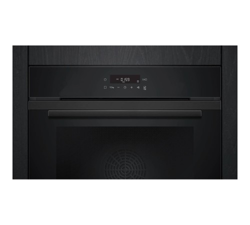 Встраиваемый духовой шкаф SIEMENS/ iQ300,Электрический духовой шкаф с конвекцией, объем 71 л, 7 режимов нагрева и 10 автоматических программ, очистка пиролитическая, направляющие проволочные,цвет черный