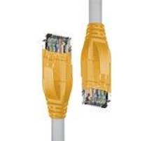 Патч-корд прямой 1.0m UTP кат.5e, серый, желтые коннекторы, 24 AWG, литой, ethernet high speed 1 Гбит/с, RJ45, T568B