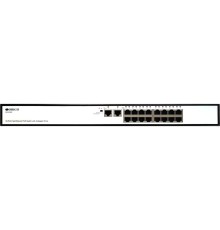 Коммутатор/ Unmanaged Switch 16x100Base-TX PoE, 2x1000Base-T, PoE Budget 190W, Long-range PoE up to 250m, 19" w/brackets