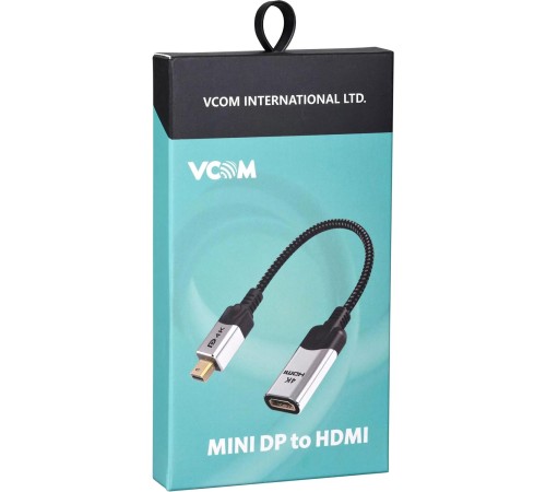 Адаптер/ Адаптер miniDisplayPort(M) ---> HDMI(F) 0.15m 4K@60Hz VCOM <CG616M-0.15> Адаптер/ Адаптер miniDisplayPort(M) ---> HDMI(F) 0.15m 4K@60Hz VCOM <CG616M-0.15>