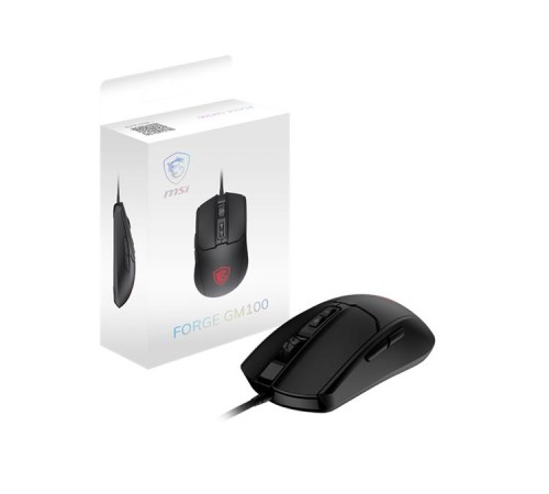 Мышь проводная Mouse MSI FORGE GM100, Wired, 108g, DPI 6400, Symmetrical design, black
