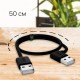 GCR Кабель 0.5m USB 2.0, AM угловой левый/AM, 28/28 AWG, экран, армированный, морозостойкий, GCR-AUM5M-BB2S-0.5m