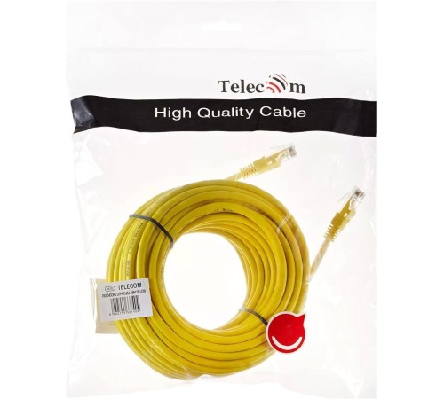 Патчкорд/ Патчкорд литой "Telecom" UTP кат.5е 15,0м желтый